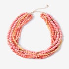 Wood & Glass Beaded Layered Necklace image number null