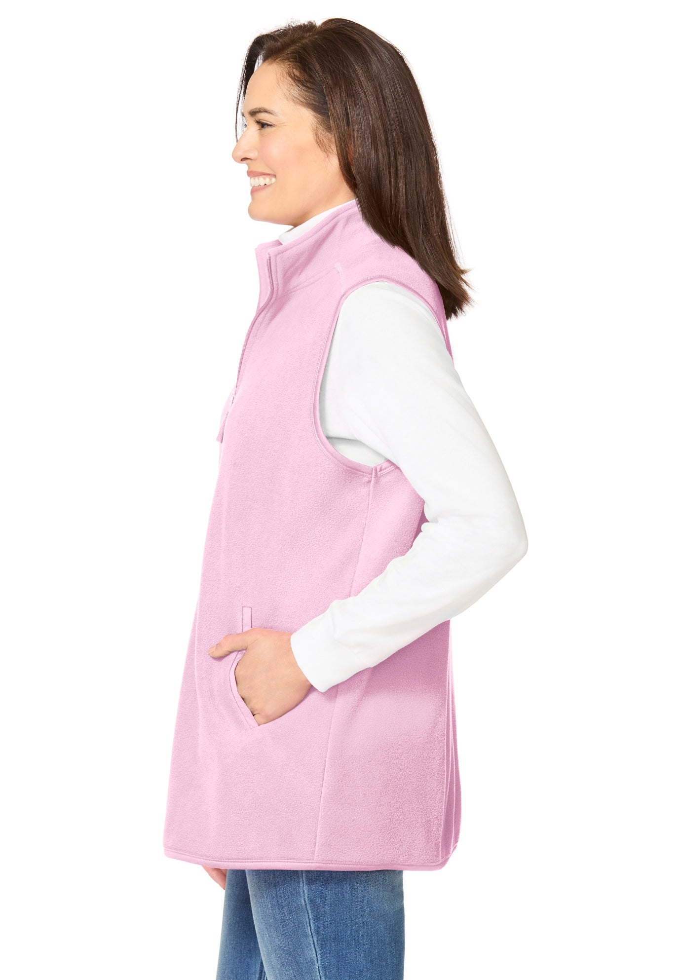 Zip-Front Microfleece Vest image number 2