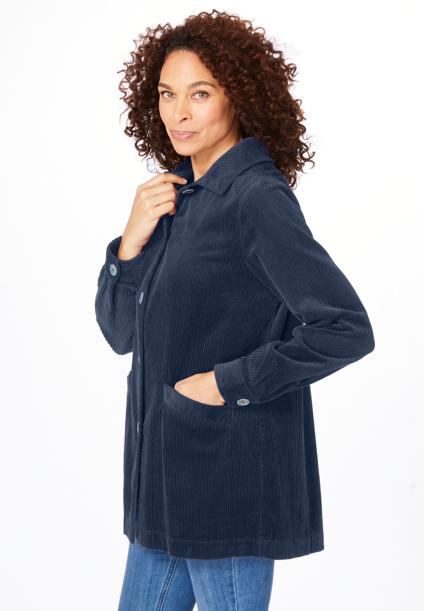 Pleat-Back Corduroy Jacket image number 3