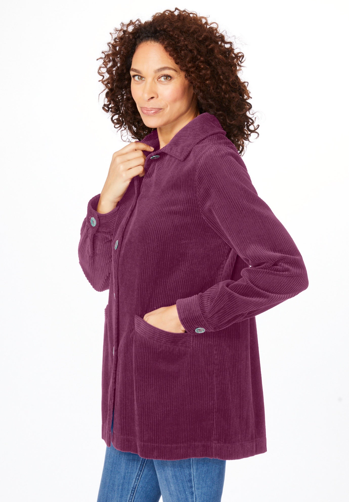 Pleat-Back Corduroy Jacket image number 2