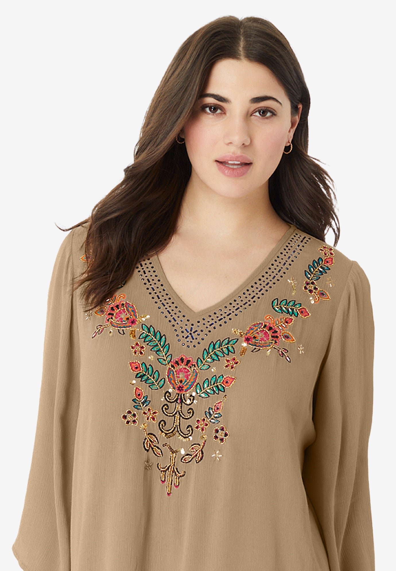 Hand Crinkled Embellished Tunic image number 4