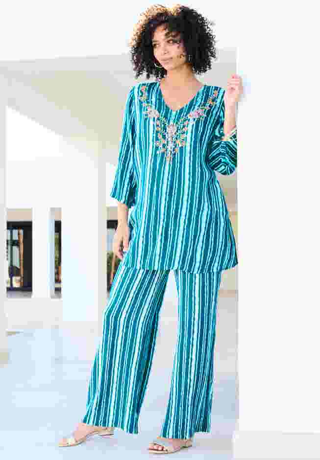 Hand Crinkled Embellished Tunic image number 4
