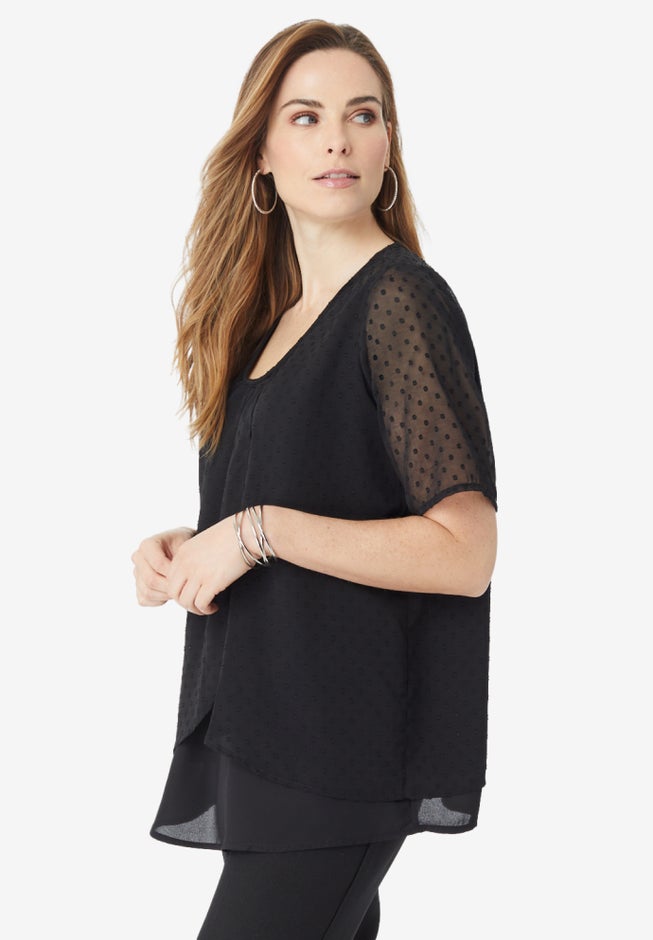 Tulip Overlay Georgette Top image number null