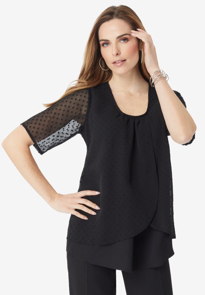 Tulip Overlay Georgette Top image number null