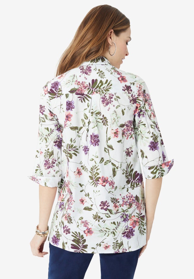 Pleated Stretch-Poplin Tunic image number 1