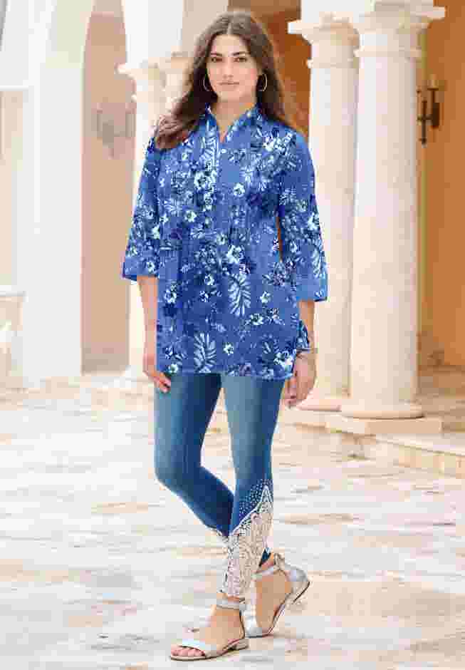 Pleated Stretch-Poplin Tunic image number 4