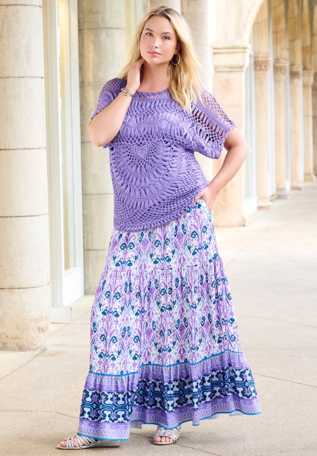 Tiered Maxi Skirt image number null