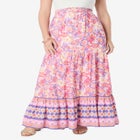 Plus Size Tiered Maxi Skirt image number null