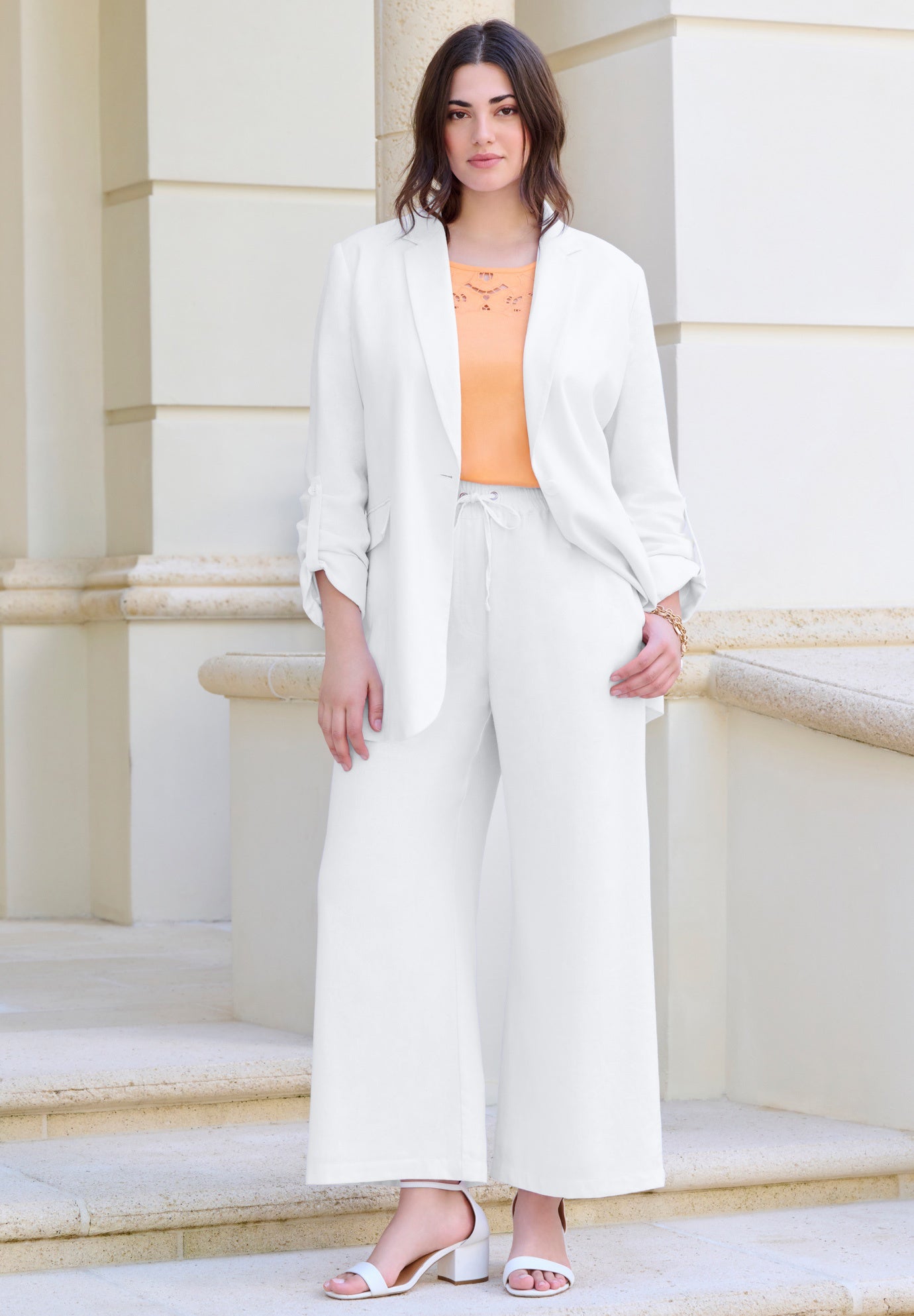 Plus Size Linen Wide-Leg Pant image number 4