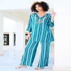 Plus Size Hand Crinkled Wide-Leg Pant image number 3