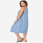 Denim Tie-Neck Dress image number null