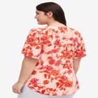 Short Flutter Sleeve V-Neck Tunic image number null