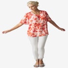 Short Flutter Sleeve V-Neck Tunic image number null