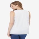 Smocked Henley Tank Top image number null