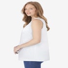 Smocked Henley Tank Top image number null