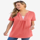 Crochet Layered-Look Tee image number null