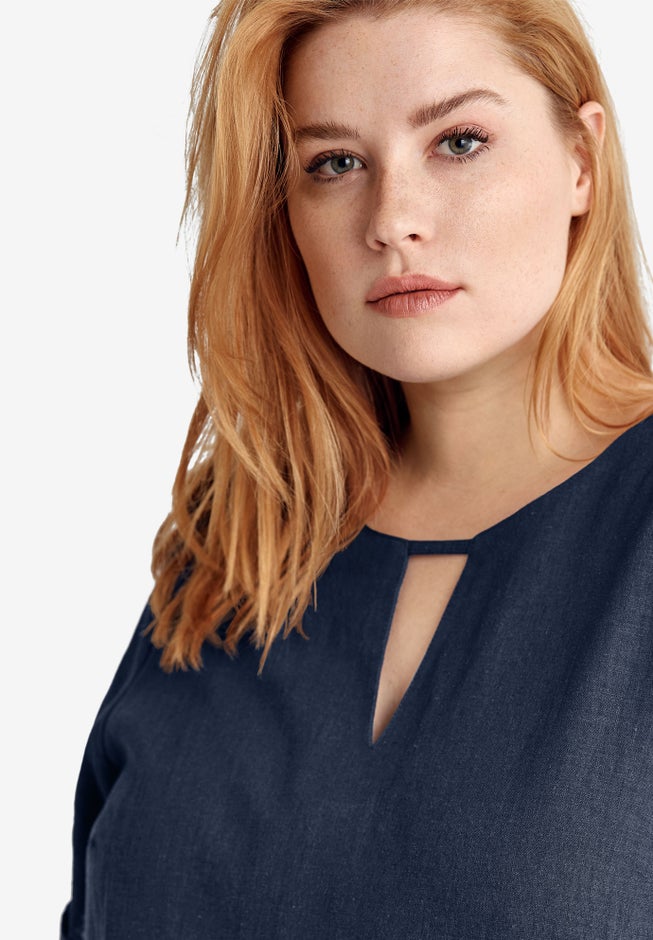 Linen-Blend A-Line Dress image number 2