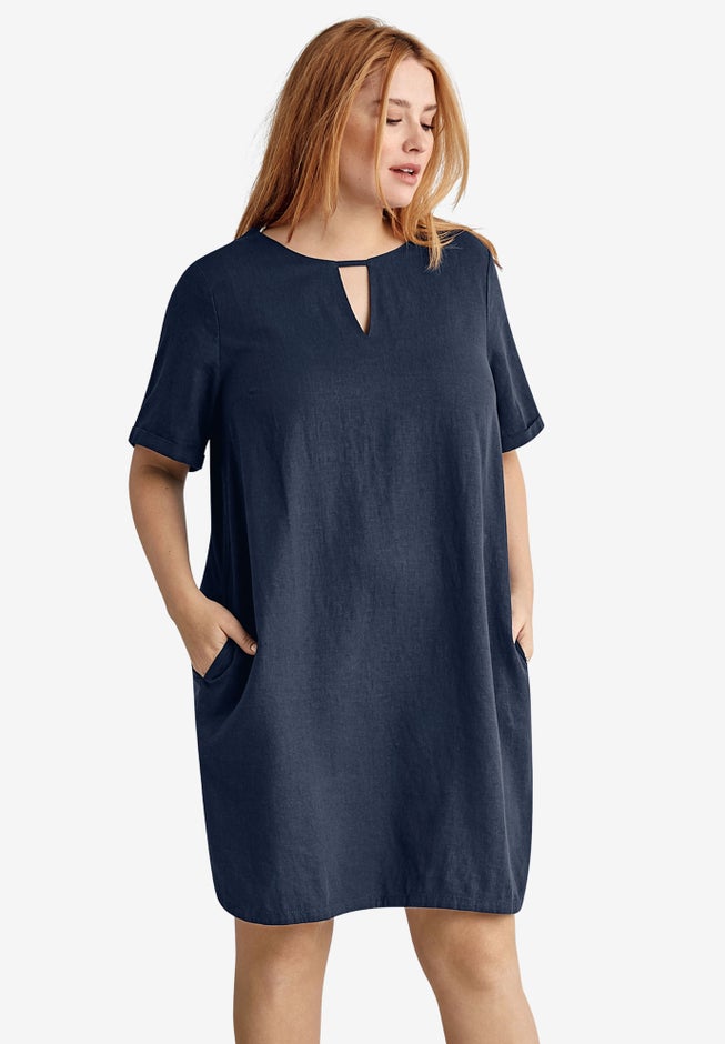 Linen-Blend A-Line Dress image number 0