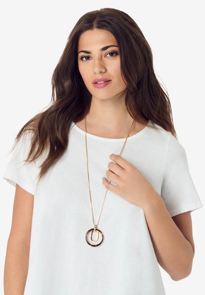 Tortoiseshell Circle Necklace image number 3