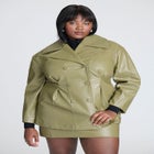 Croc Faux Leather Jacket image number null