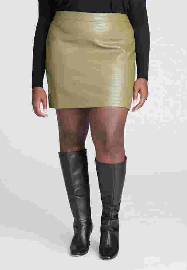 Croc Faux Leather Mini Skirt image number 1