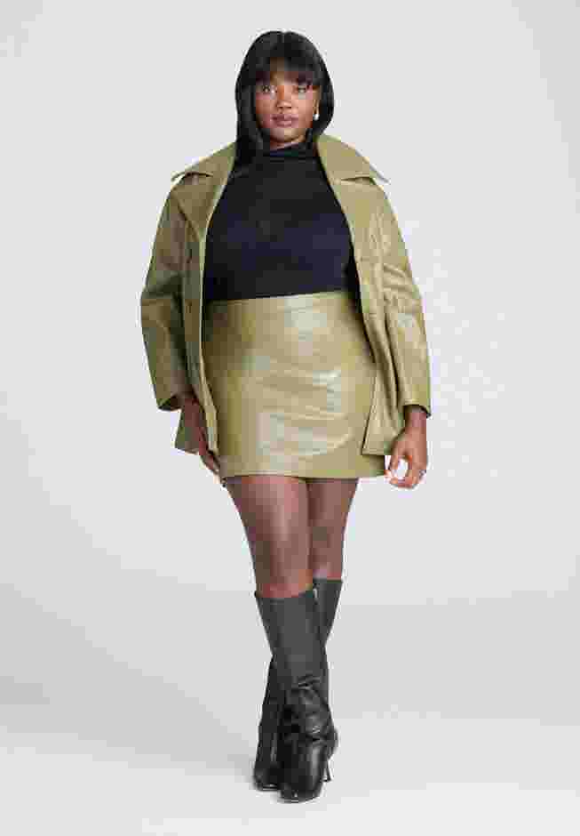Croc Faux Leather Mini Skirt image number 0