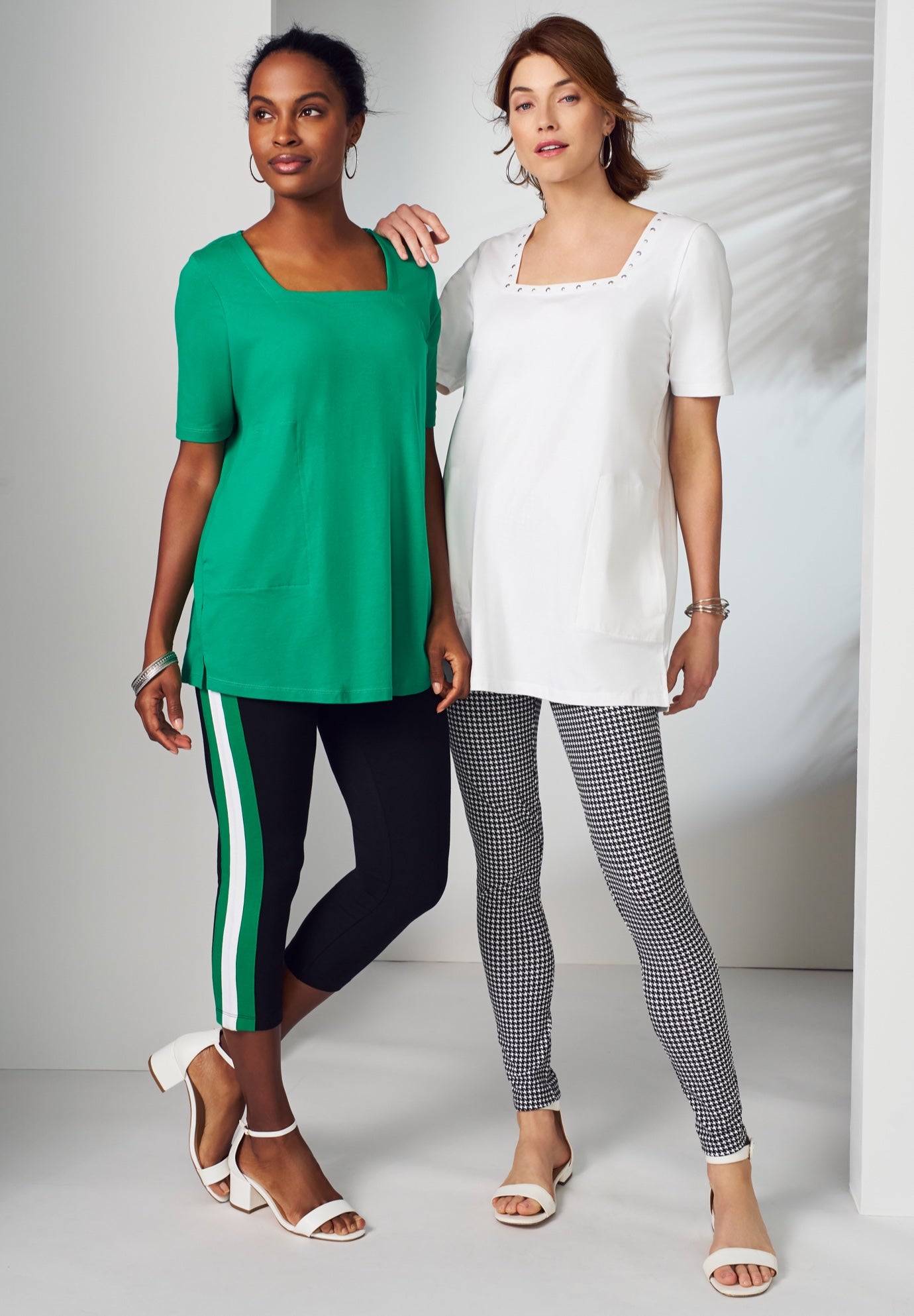 Stretch Cotton Studded Square Neck Tunic image number 2