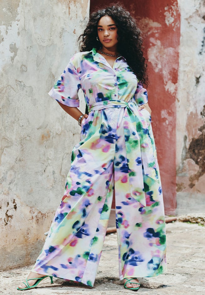 Drapey Print Jumpsuit image number null