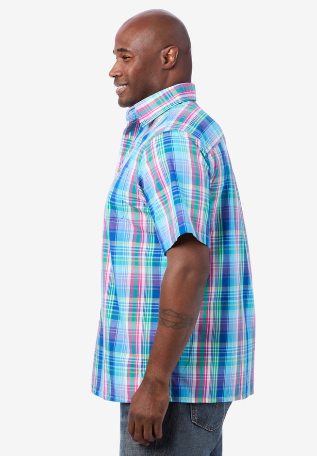 Plaid Wrinkle-Resistant Short Sleeve Button Down image number 2