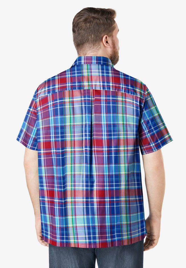 Plaid Wrinkle-Resistant Short Sleeve Button Down image number 1