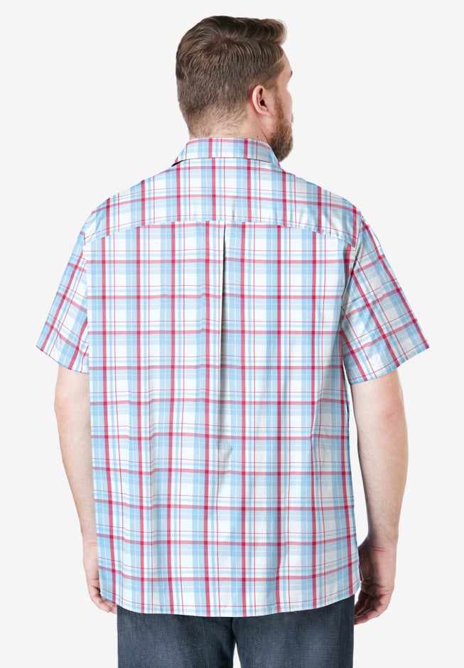 Plaid Wrinkle-Resistant Short Sleeve Button Down image number 1