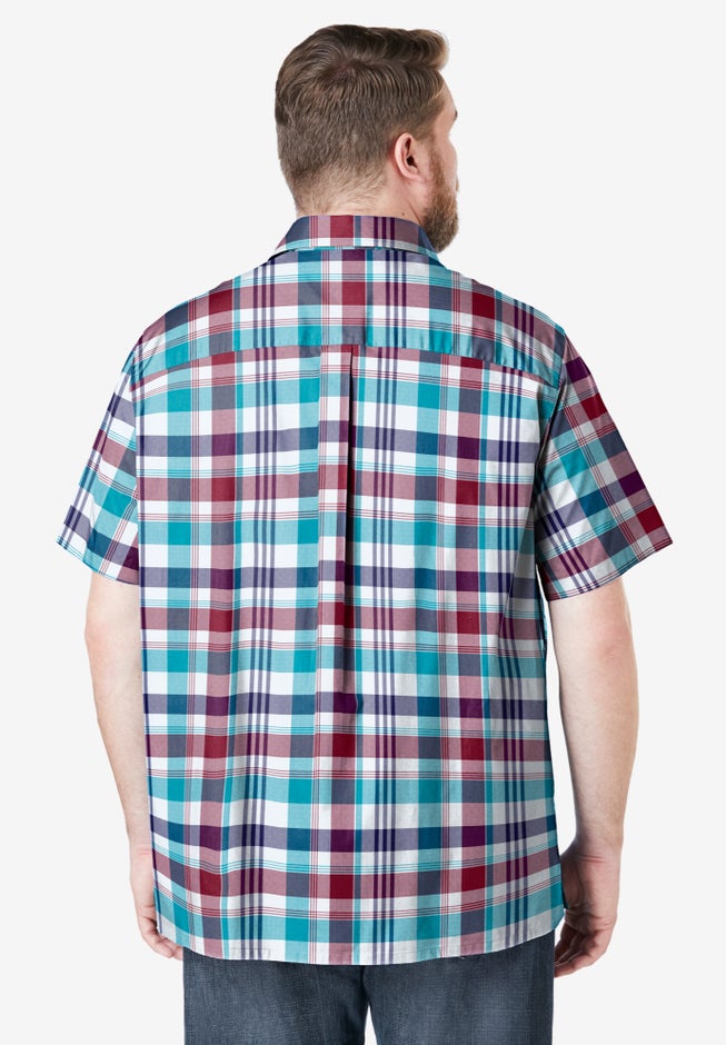 Plaid Wrinkle-Resistant Short Sleeve Button Down image number 1