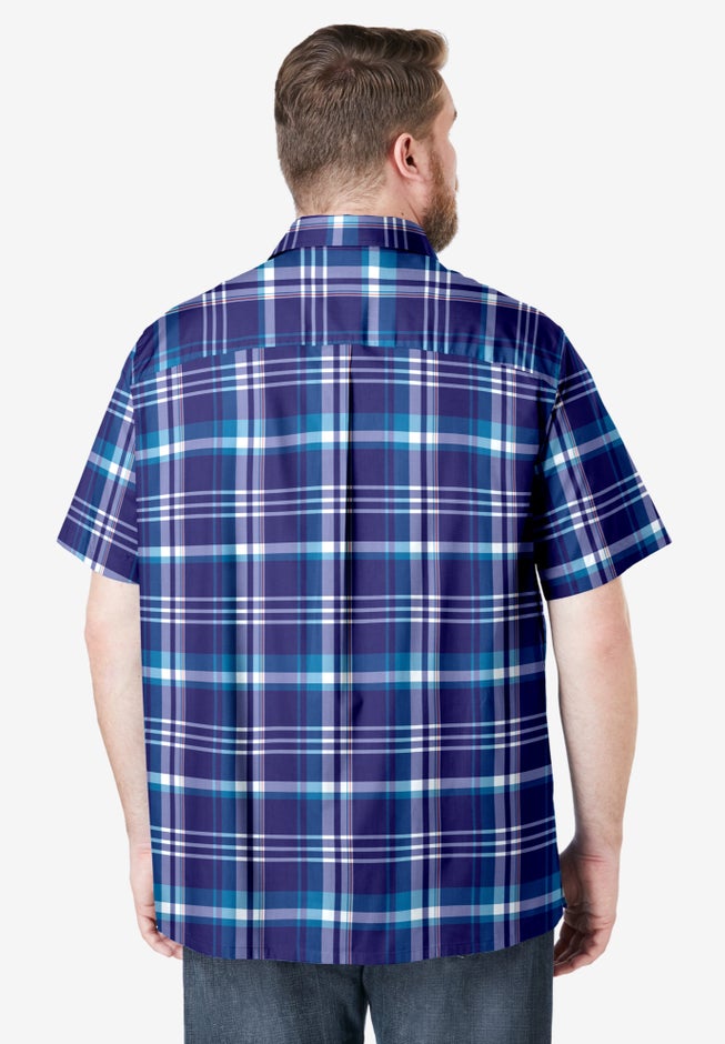 Plaid Wrinkle-Resistant Short Sleeve Button Down image number 1