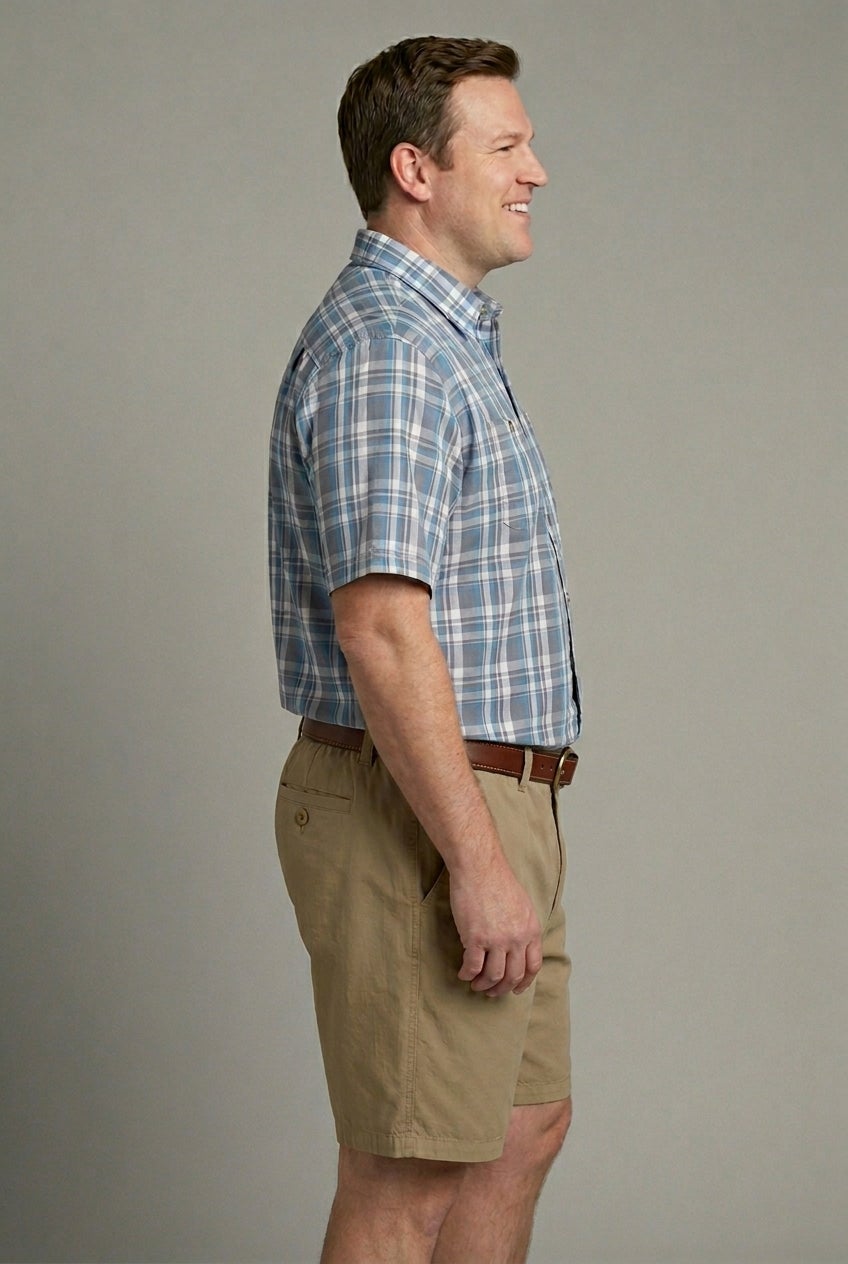 Plaid Wrinkle-Resistant Short Sleeve Button Down image number 4