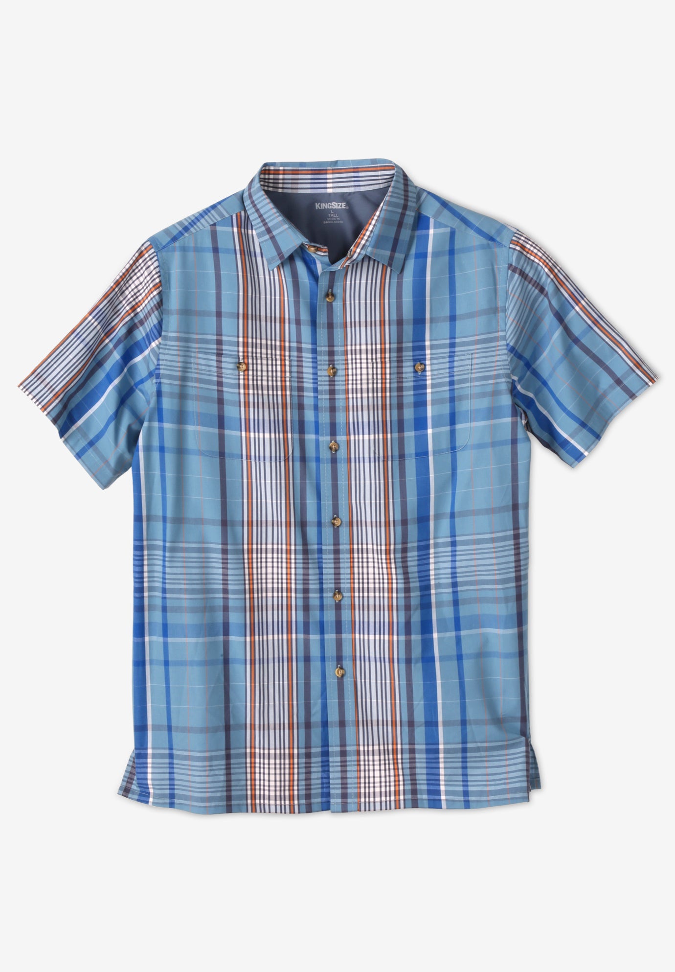 Plaid Wrinkle-Resistant Short Sleeve Button Down image number 0