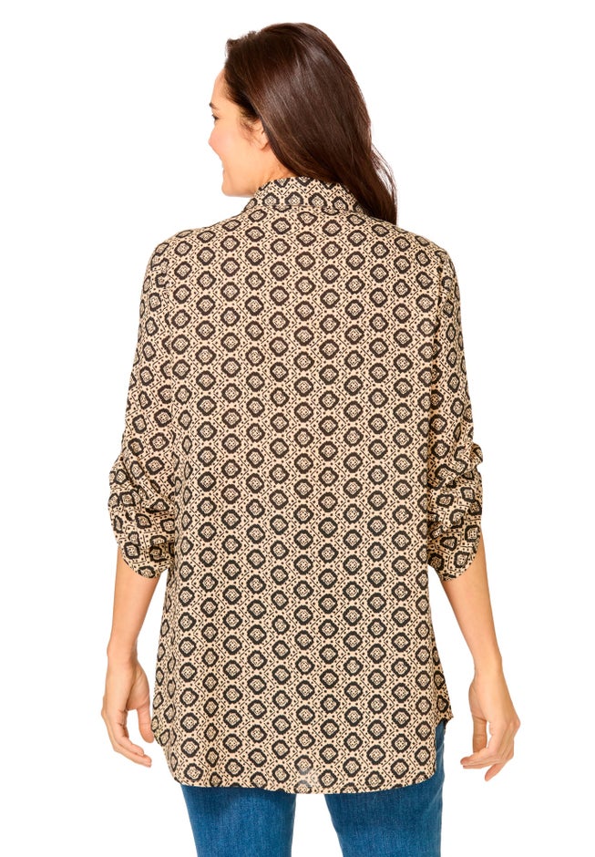 Rayon 7-Day Pintucked Tunic Blouse image number 1
