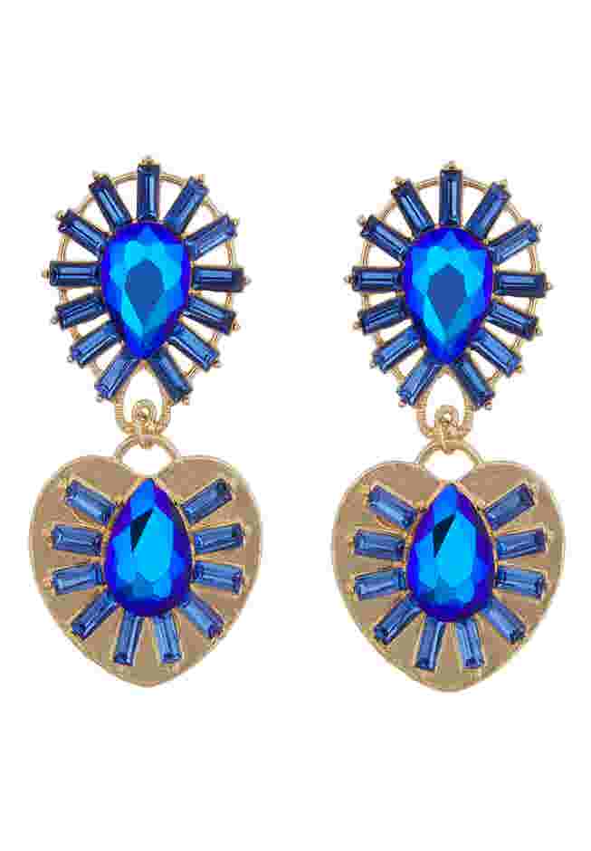 Teardrop Baguette Gem Drop Earrings image number 0