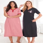 2-Pack Long Henley Sleepshirt  image number null