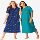 2-Pack Long Henley Sleepshirt  image number null