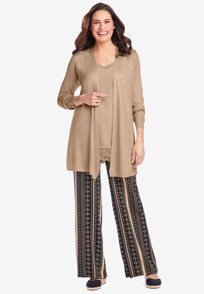 Lightweight Open Front Cardigan image number 4