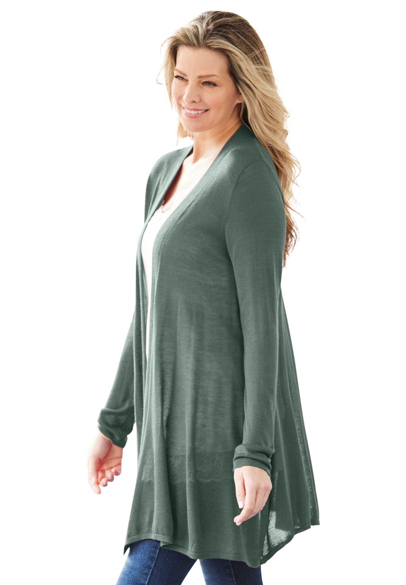Lightweight Open Front Cardigan image number 2