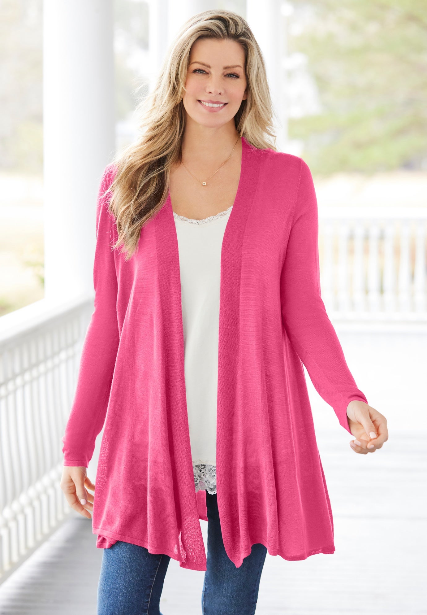 Lightweight Open Front Cardigan Sweater image number 0