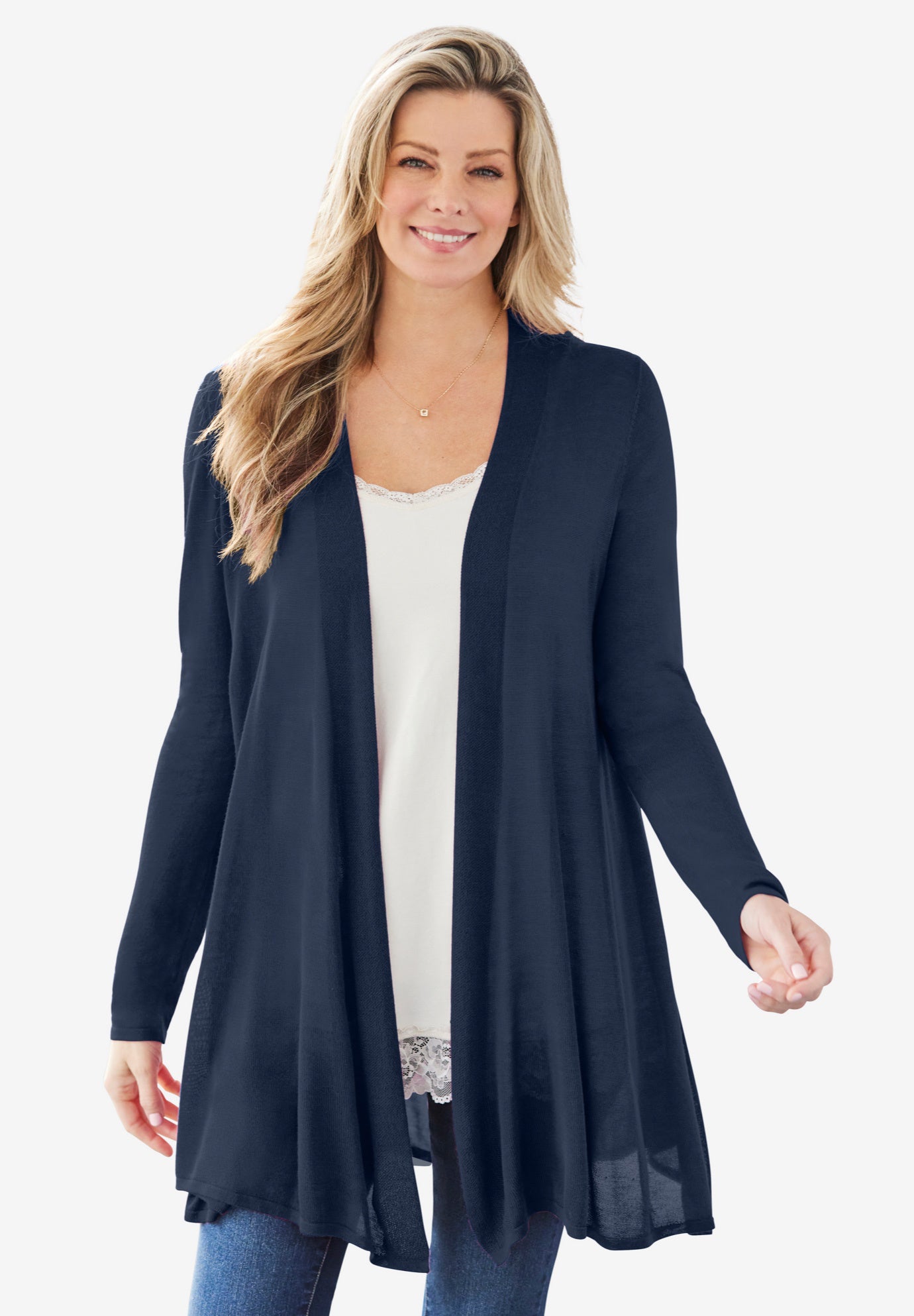 Lightweight Open Front Cardigan Sweater image number 0