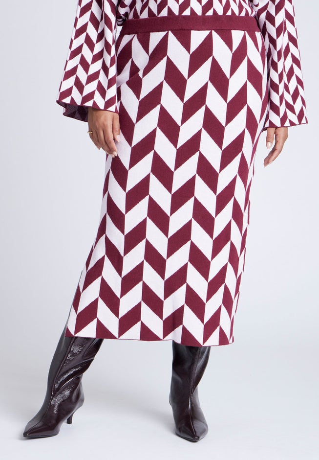 Intarsia Sweater Skirt image number 1