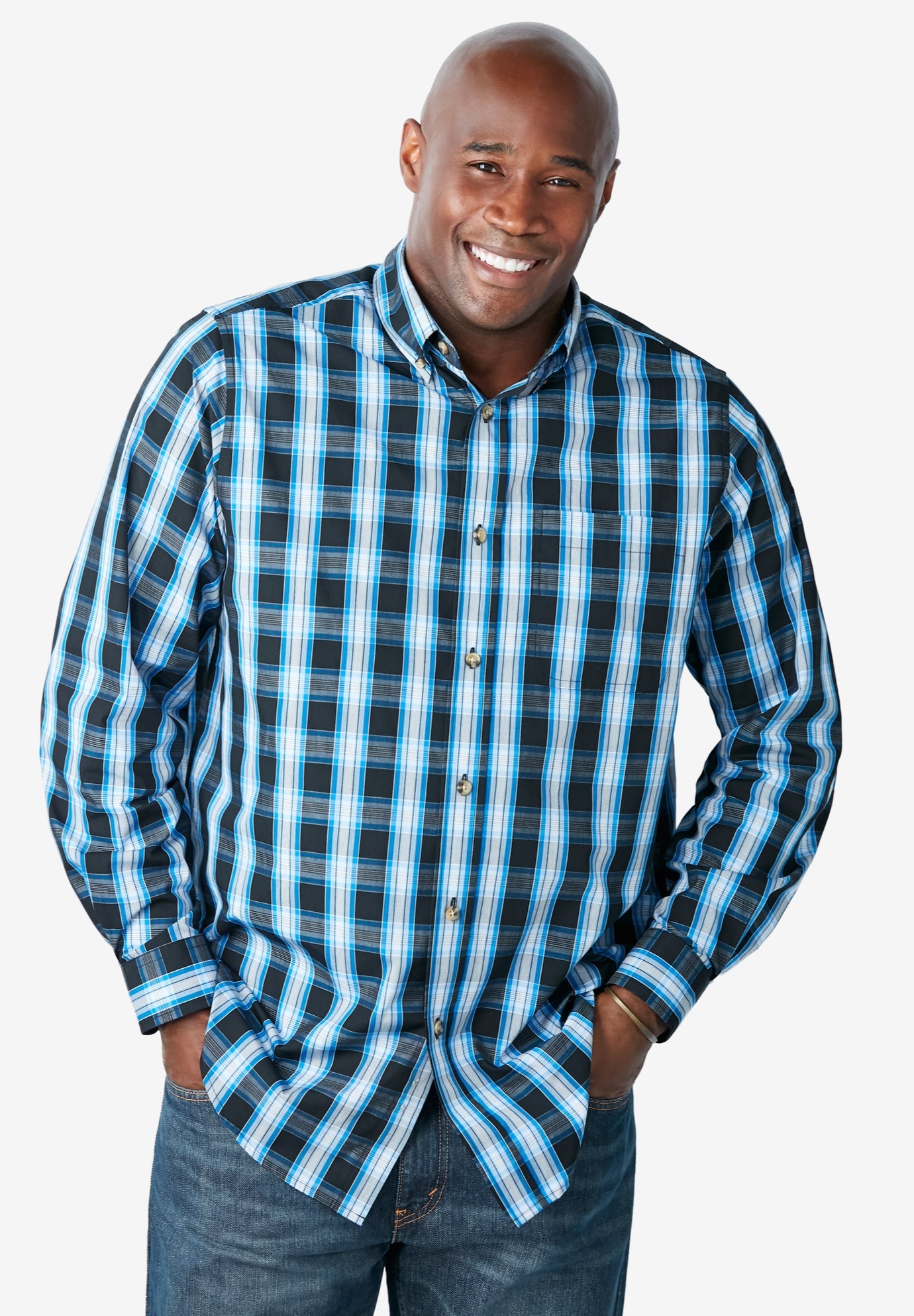 Long Sleeve Wrinkle Free Sport Shirt image number 3