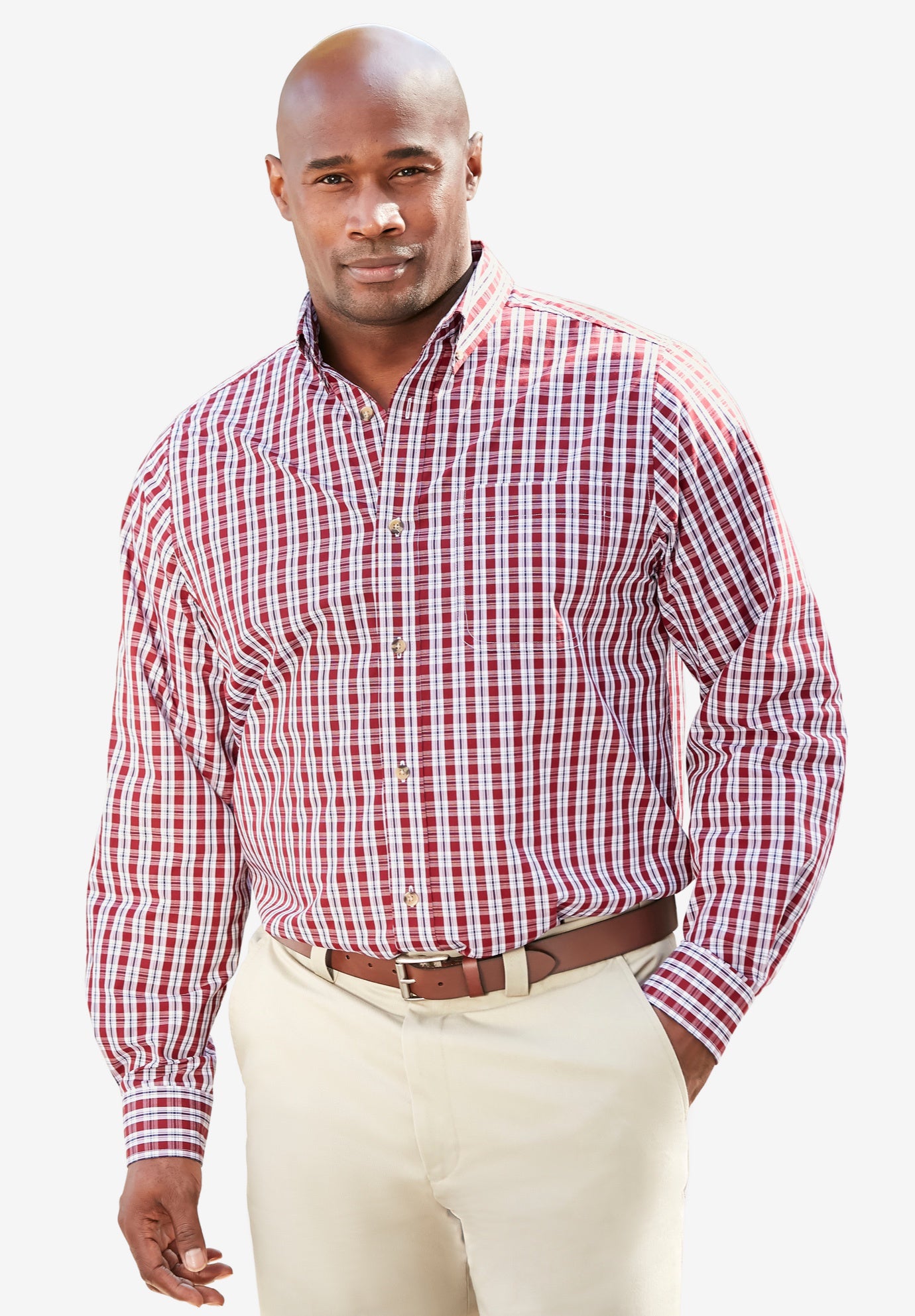 Long Sleeve Wrinkle Free Sport Shirt image number 4