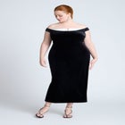 Velvet Off The Shoulder Dress image number null