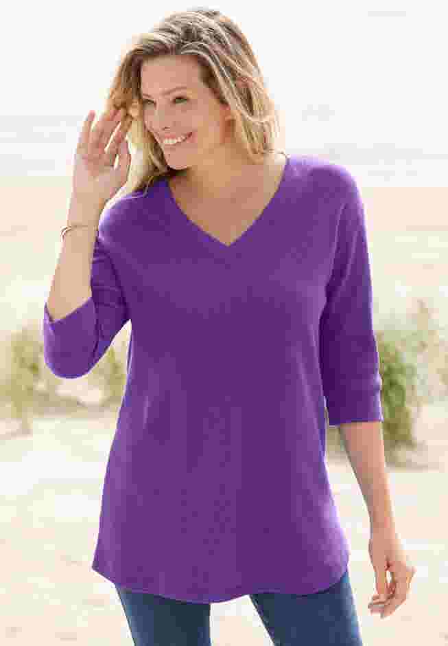 Three-Quarter Sleeve Thermal Sweatshirt image number 5