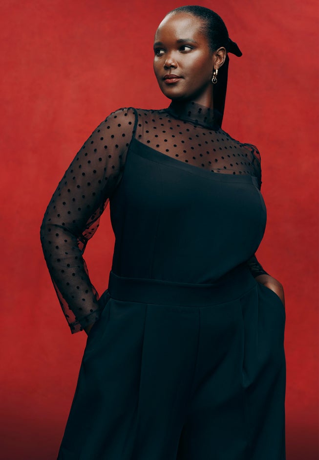 Mesh Turtleneck Jumpsuit image number 4