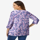 Perfect Printed Three-Quarter Sleeve V-Neck Tee image number 1
